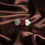 Triple Heart Hair Clip In Grey Brown And White