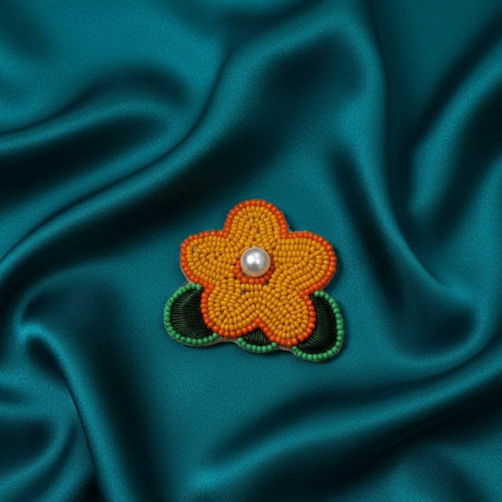 Orange Flower Hair Clip