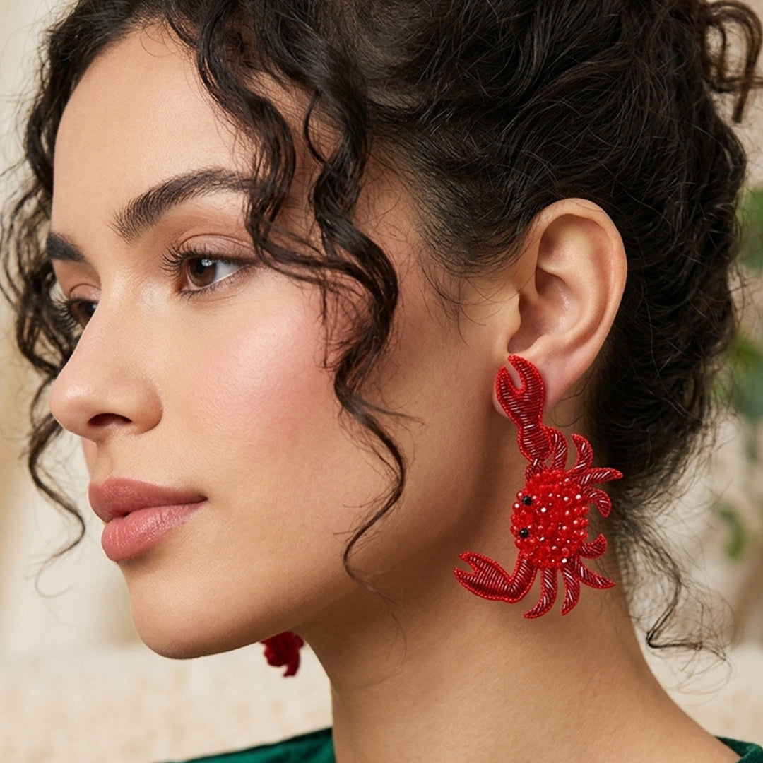 Red Crabby Earring
