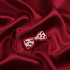 Red White Bow Hair Clip