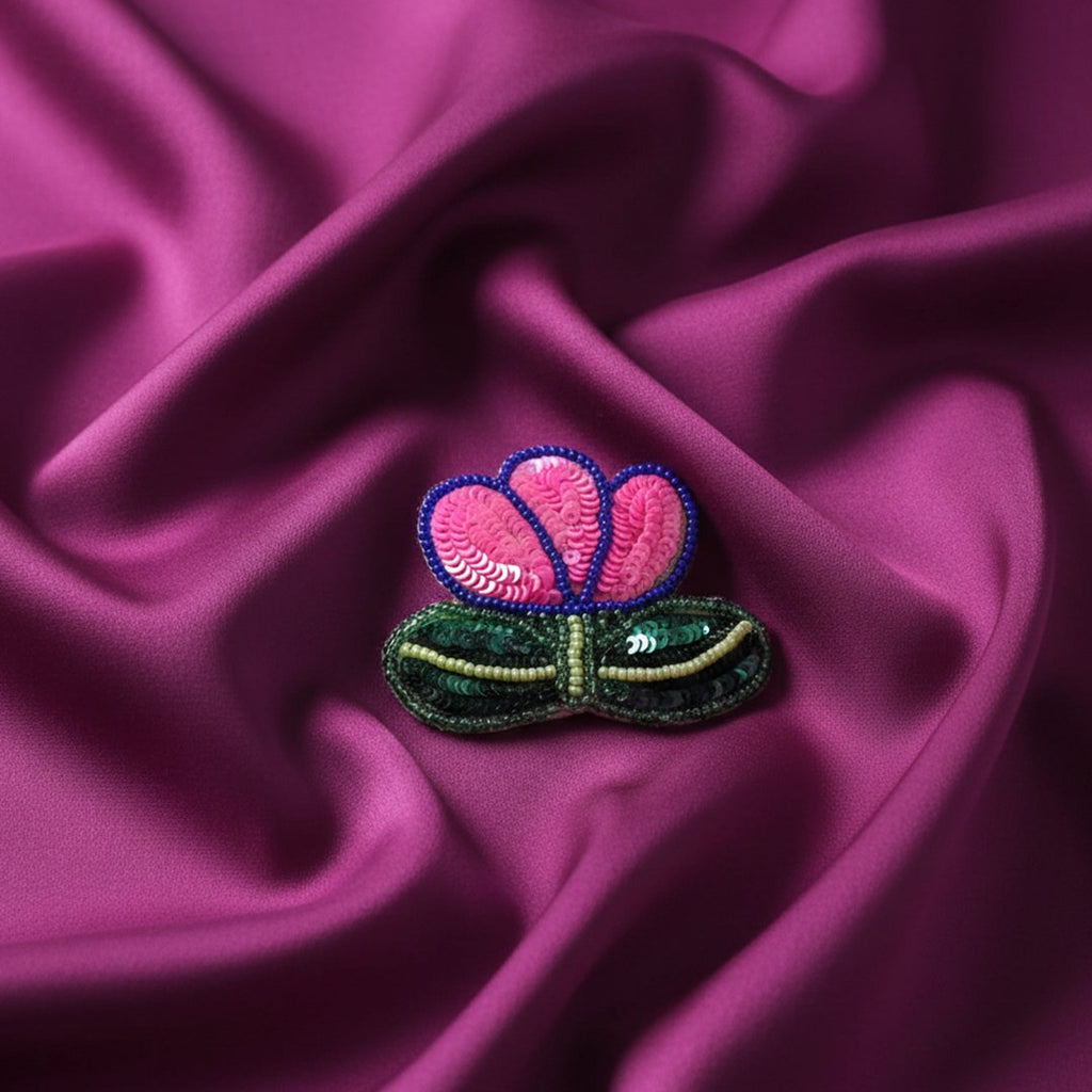 Flower with leaf Hair clip