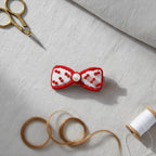 Red White Bow Hair Clip