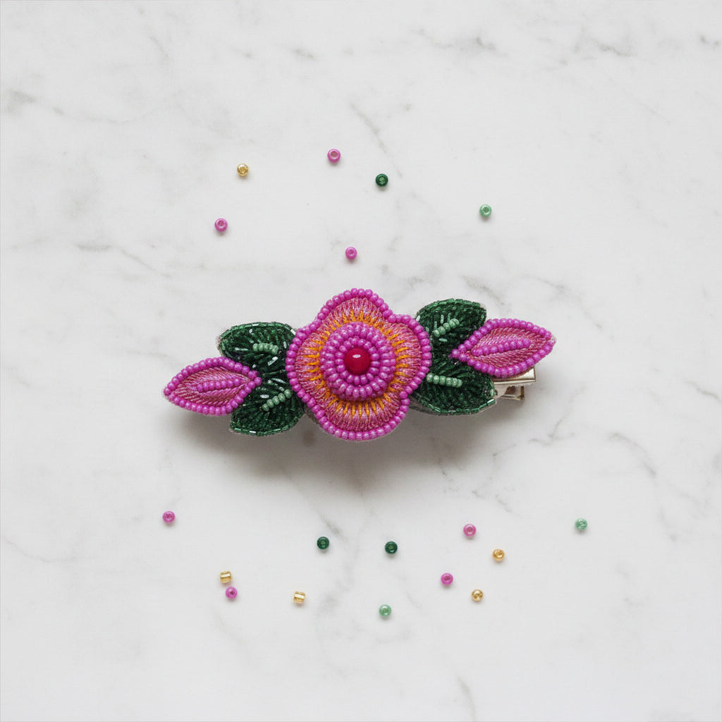 Pink Rose Hair Clip