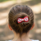 Red White Bow Hair Clip