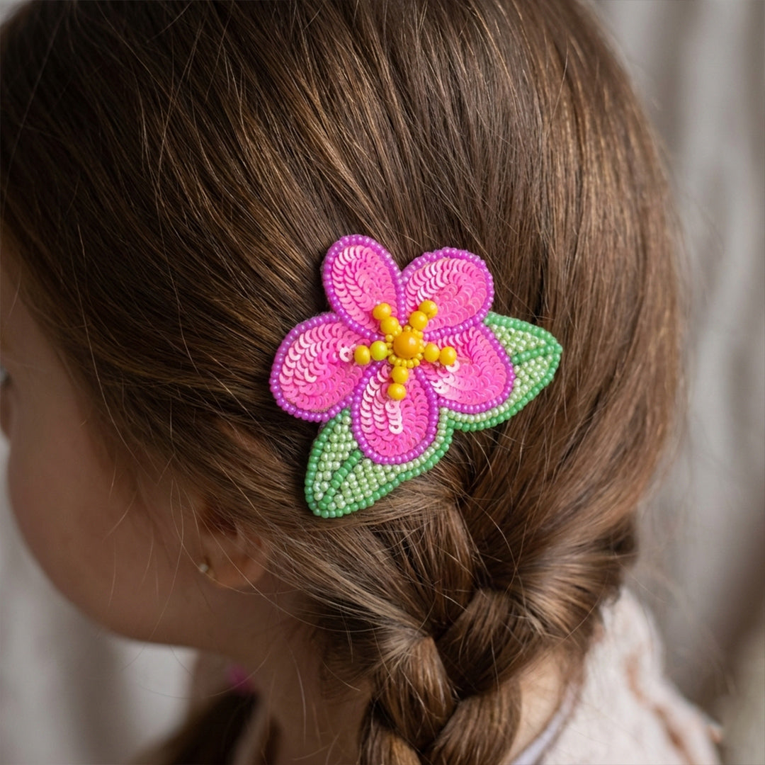Pink Flower Hair Clip