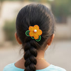 Orange Flower Hair Clip