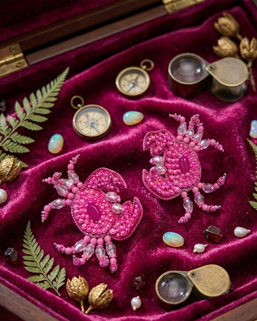 Pink Crabby Earring