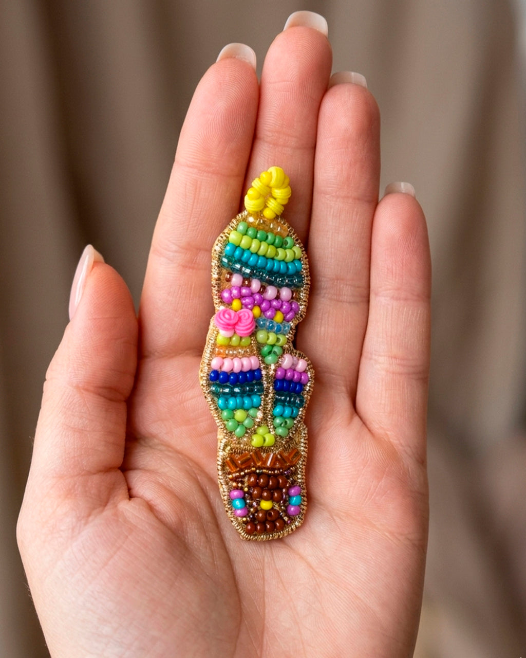Multi Cactus Brooch Pin