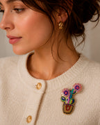 Multi Cactus Brooch Pin