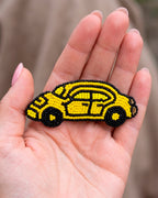 Yellow Taxi Brooch Pin