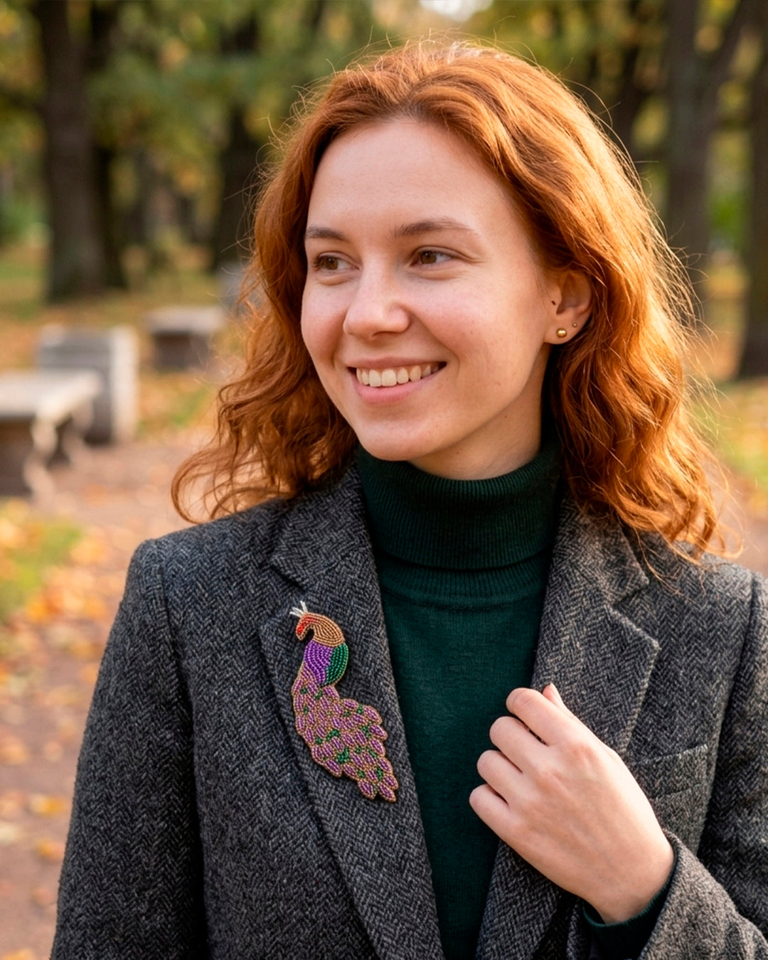 Peacock Brooch Pin