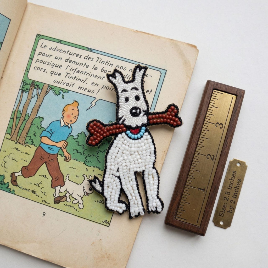 Snowy Dog Brooch Pin