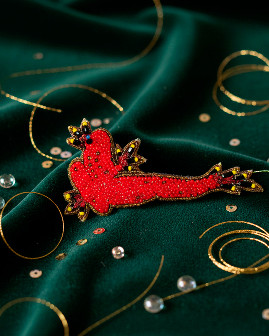 Red Frog Brooch