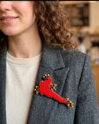 Red Frog Brooch