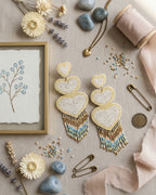 White Hearts Latkan Earring