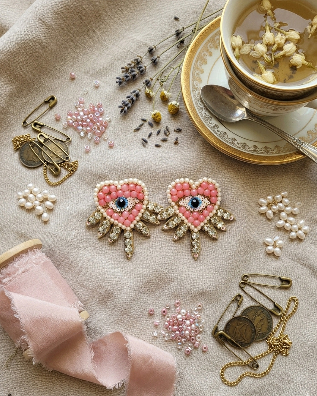 Evil Eye Heart Earring