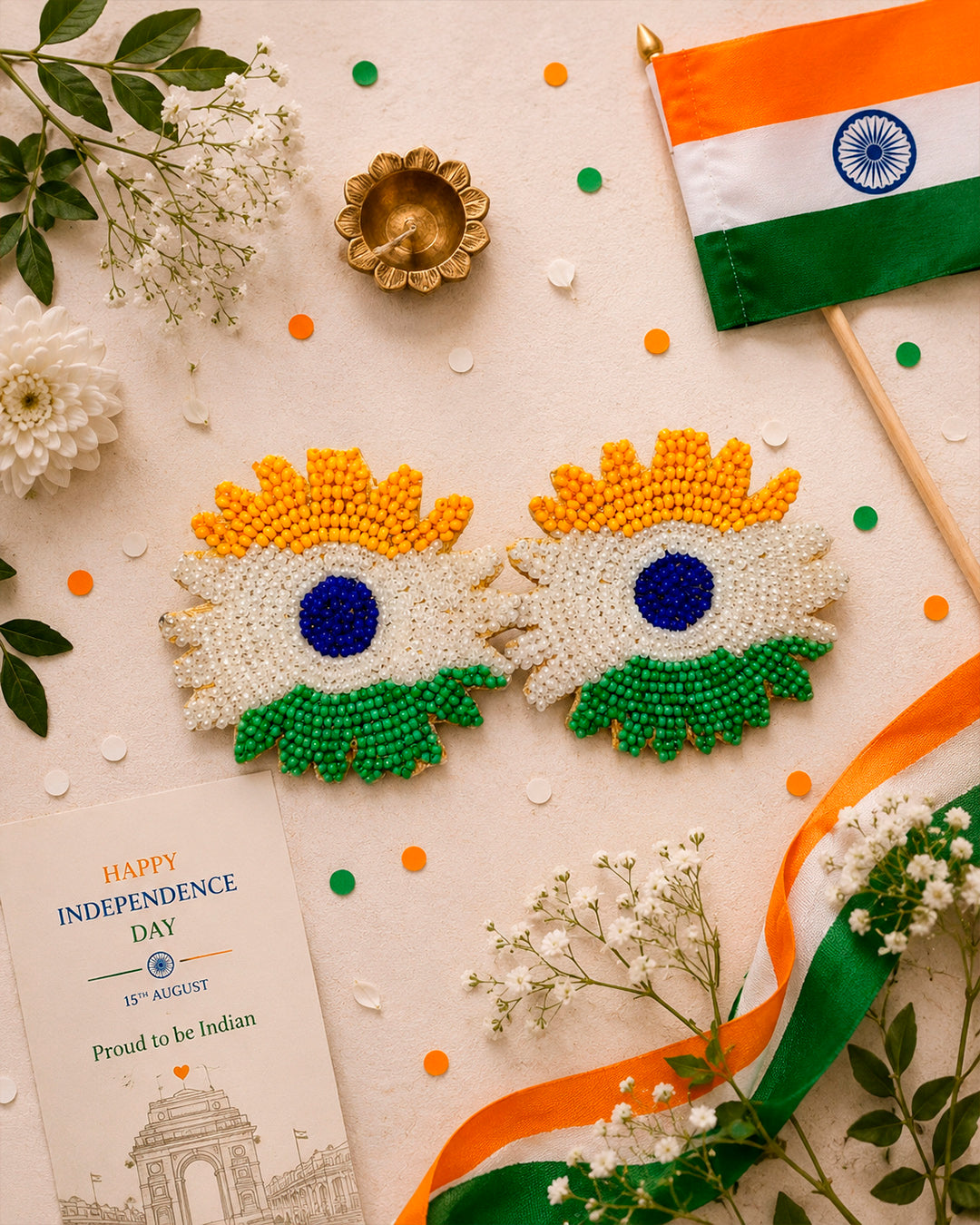 Tiranga Flower Earring