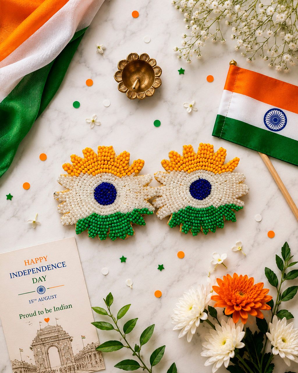 Tiranga Flower Earring