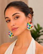 Evil Eye Round Multicolour Earring