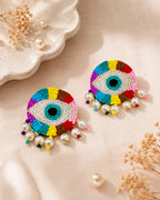 Evil Eye Round Multicolour Earring