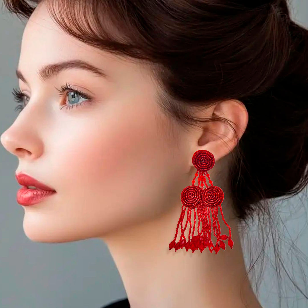 Red Dangler Earring