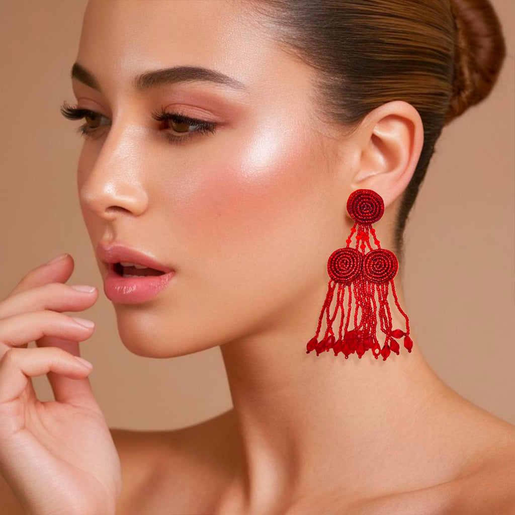 Red Dangler Earring