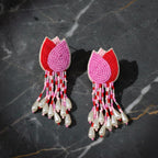 Pink & Red Tulip Earring