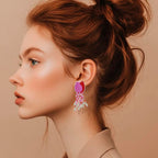 Pink & Red Tulip Earring