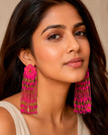 Pink Flower Dangler Earring