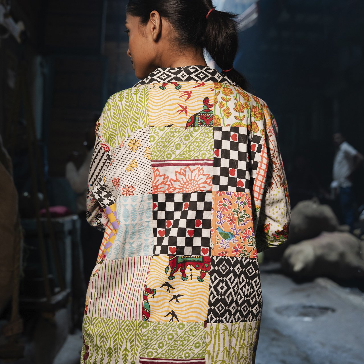 Block Printed Patch Work Cotton Summer Jacket