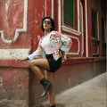 Block Printed Cotton Summer Jacket In Patch Work