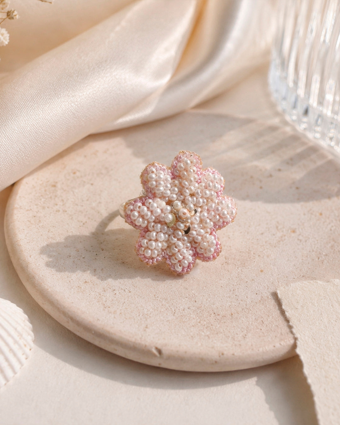 Jasmine beaded ring