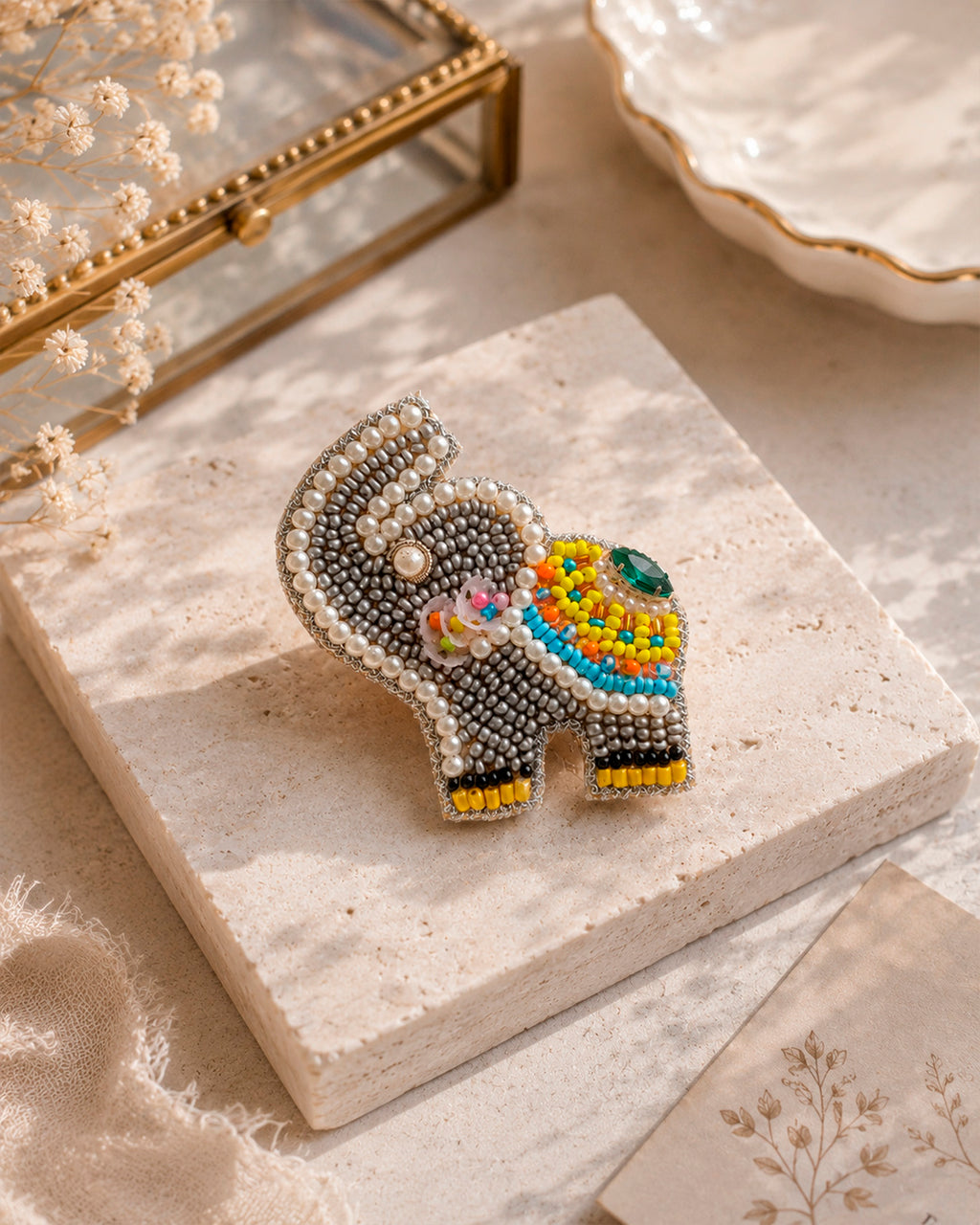 Elephant Beaded Ring