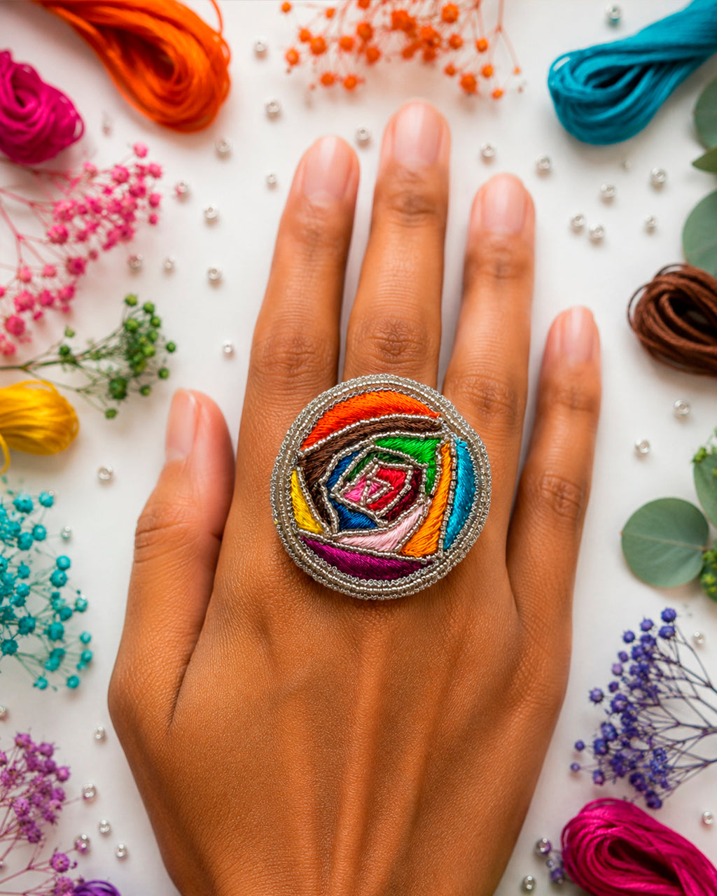Rose Beaded ring