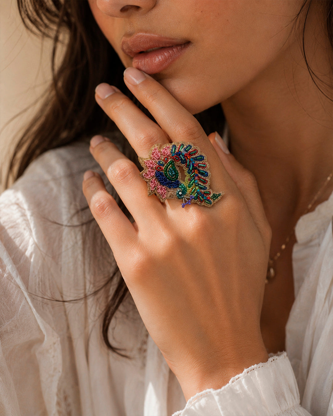 Mayunpankhi Beaded Ring