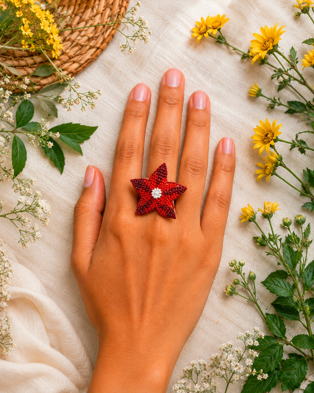 Star Fish Beaded Ring