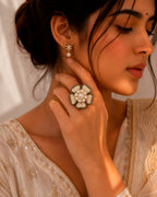 Moti Resham Flower Ring