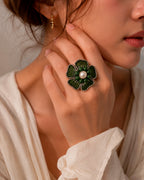 Moti Resham Flower Ring
