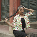 Cotton Half Shirt In Quirky Strawberry Print With Embroidery Highlights