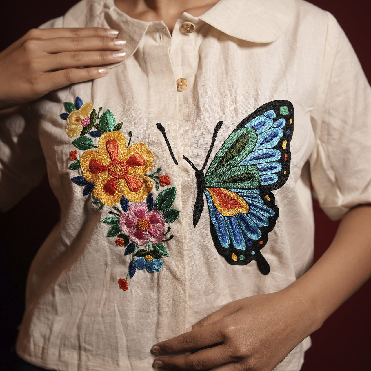 Womens Butterfly Blouse Shirt