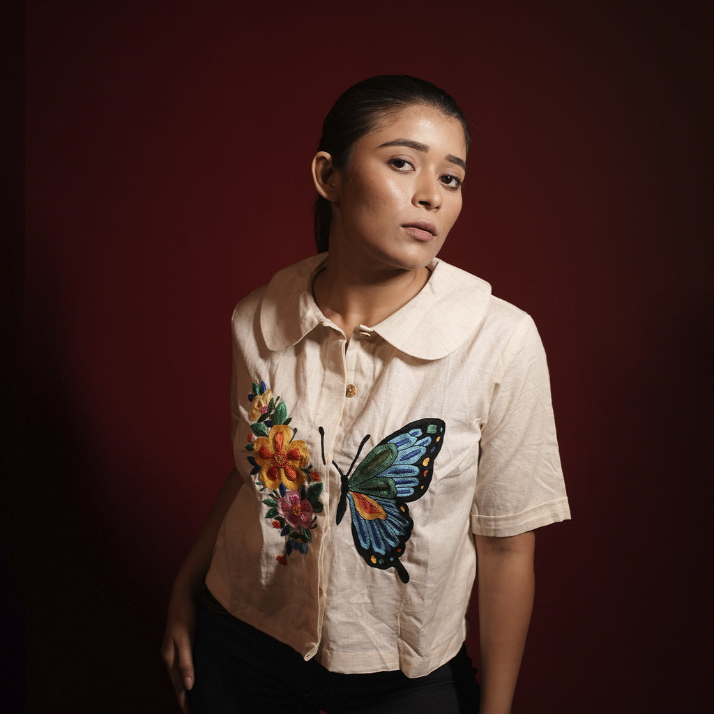 Womens Butterfly Blouse Shirt
