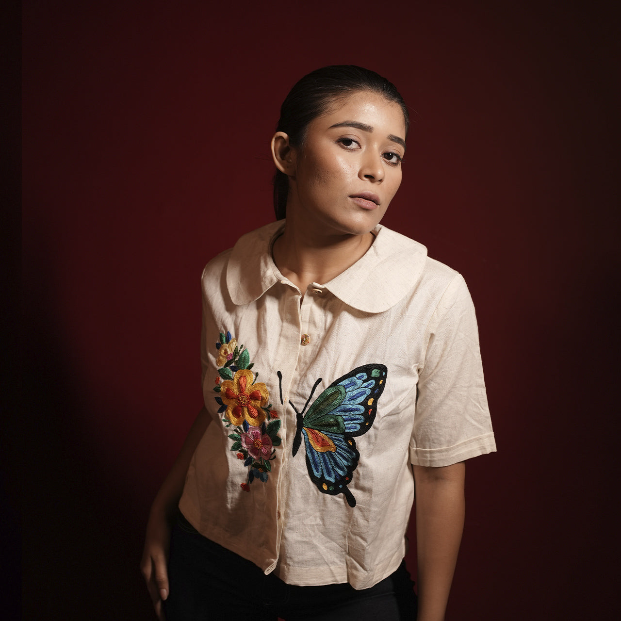 Womens Butterfly Blouse Shirt