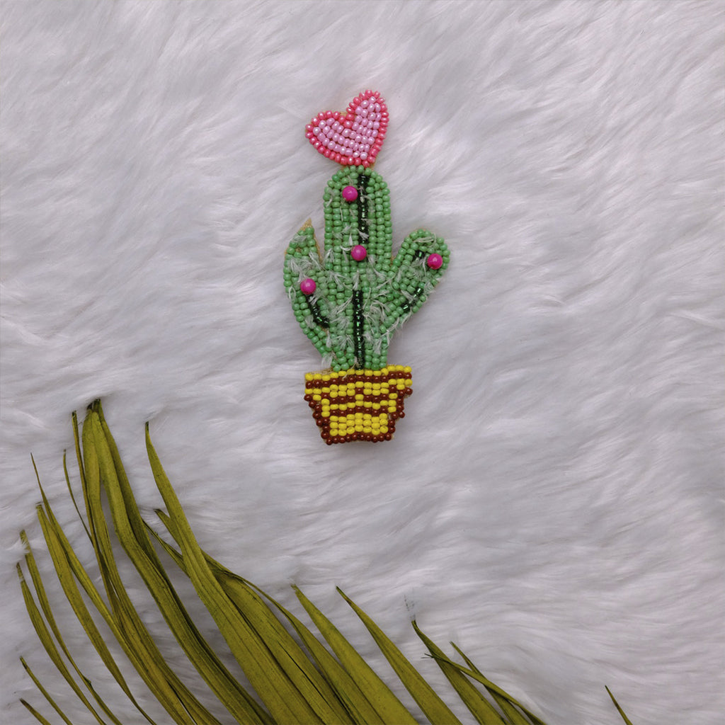 Cactus With Heart Hair clip