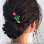 Cactus With Heart Hair clip
