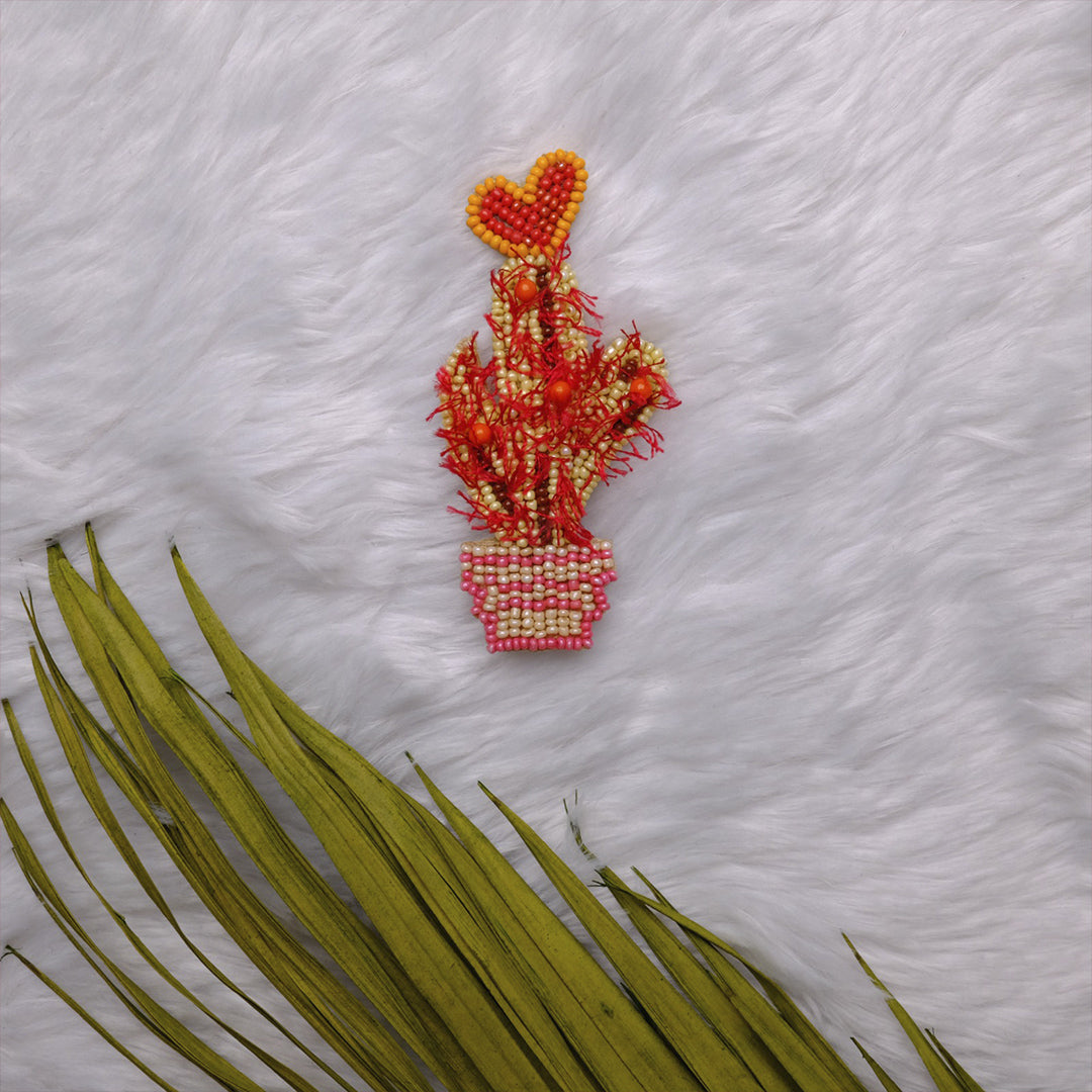 Cactus With Heart Hair clip