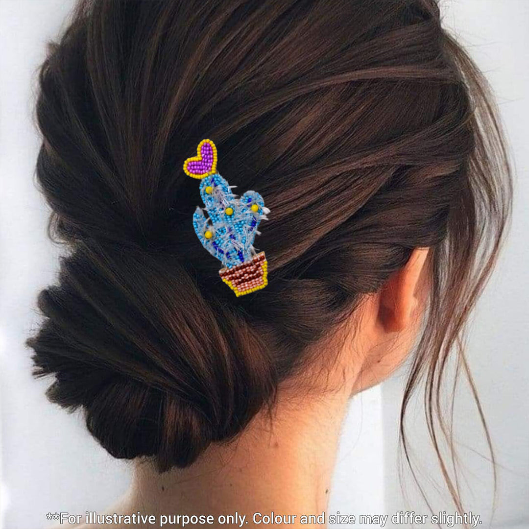 Cactus With Heart Hair clip