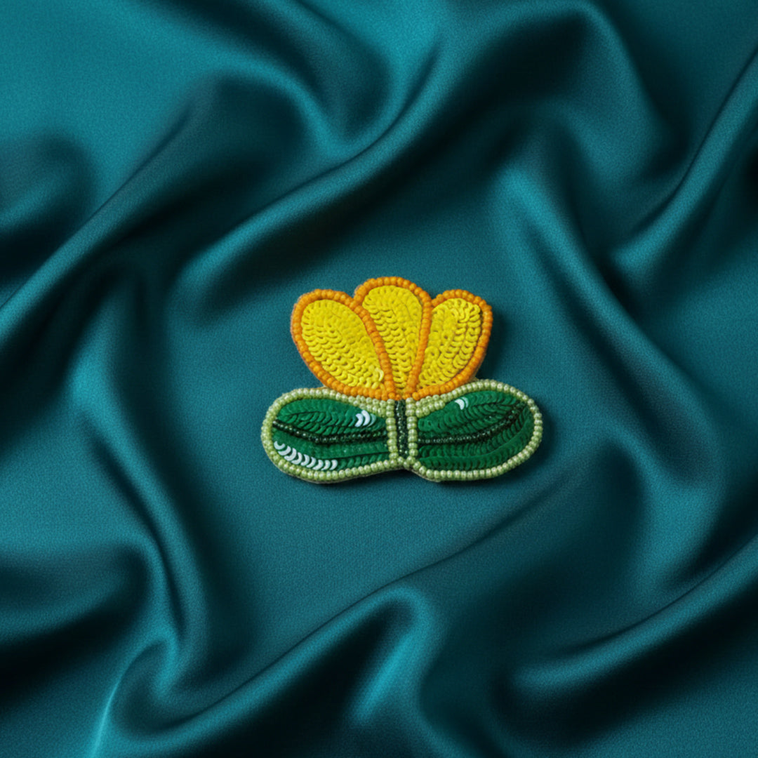 Flower with leaf Hair clip