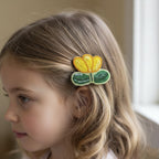 Flower with leaf Hair clip