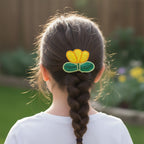 Flower with leaf Hair clip