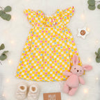 Yellow Half Sleeve Cotton Frock